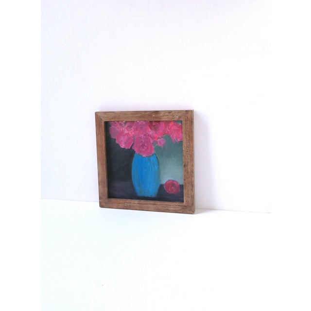 Mid 20th Century Artwork Painting Still Life Flowers in Vase For Sale - Image 5 of 8