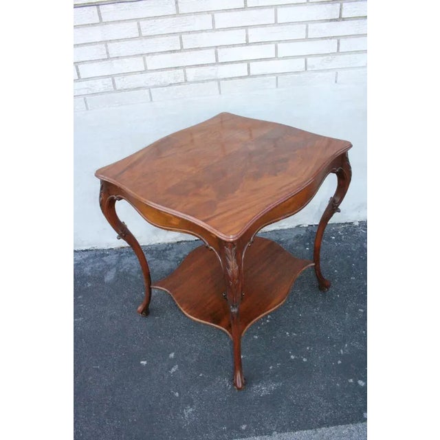 English English Book Matched Mahogany American Made Center Table For Sale - Image 3 of 9