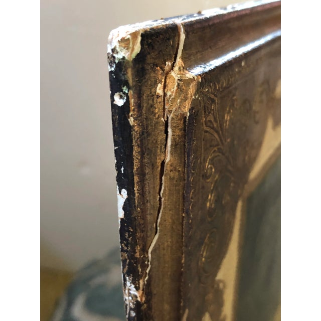 Florentine Framed Portrait of Two Girls For Sale - Image 4 of 6