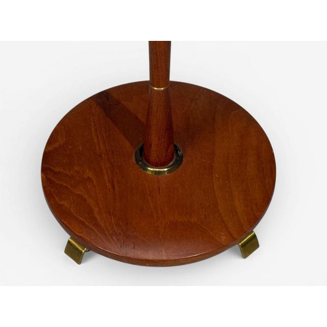 Swedish Modern, Adjustable Floor Lamp, Teak, Brass, Fabric, Sweden, 1970s For Sale - Image 10 of 12