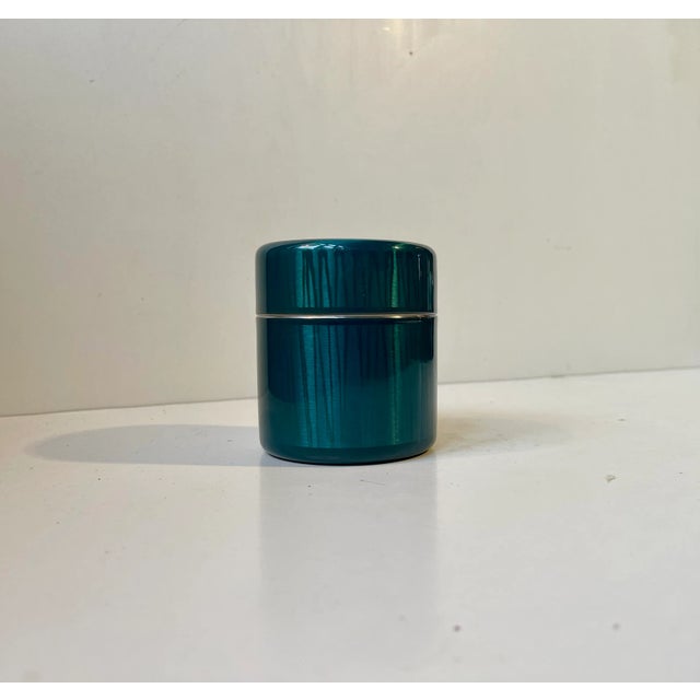 Teal Vintage Cigarette Dispense in Green Enamel by Grete Prytz Kittelsen, 1950s For Sale - Image 8 of 8