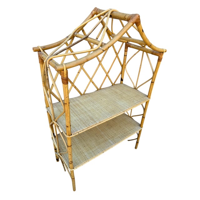 Wood Vintage Swedish Rattan Shelf, 1960s For Sale - Image 7 of 8