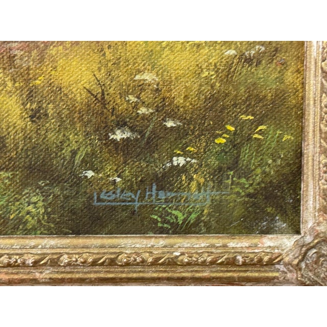 Lush Green English Countryside with Cottage & River by British Landscape Artist 1980 Circa For Sale - Image 18 of 18