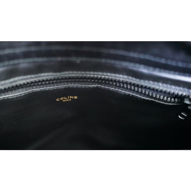 Celine Black Leather Macadam Triomphe Top Handle Bag, C. 2002 For Sale - Image 13 of 14