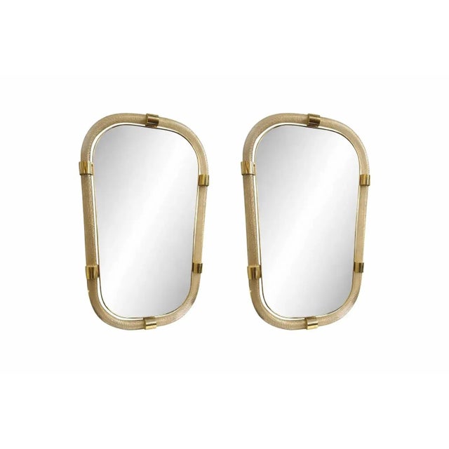 Italian Gold Leaf Murano Glass Wall Mirrors by Simoeng for Simoeng, Set of 2 For Sale - Image 6 of 12