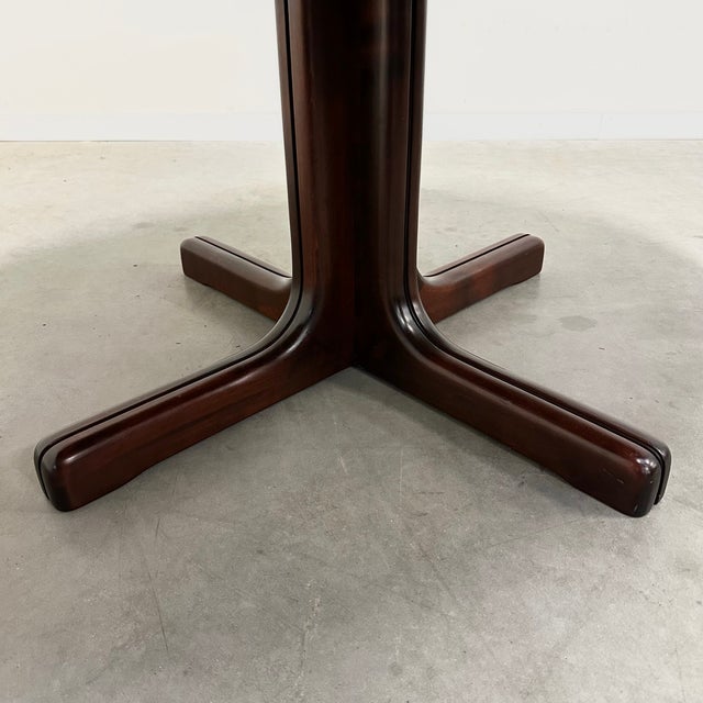 Wood Round Extandable Dining Table in Mahogany For Sale - Image 7 of 10