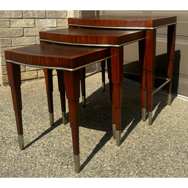 Thomasville Vintage Thomasville Bogart Collection Nesting Tables - Set of 3 For Sale - Image 4 of 11