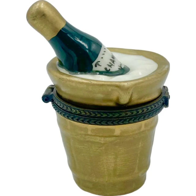 Late 20th Century Vintage Champagne Bottle Bucket Box Miniature For Sale - Image 4 of 12