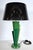 Large Postmodern Green Ceramic Table Lamp attributed to Francois Chatain, 1980s For Sale - Image 18 of 18