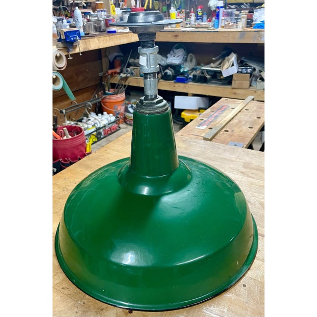 Offered is a vintage industrial style light made by the Benjamin Electric Manufacturing Company. It is one of eight that...