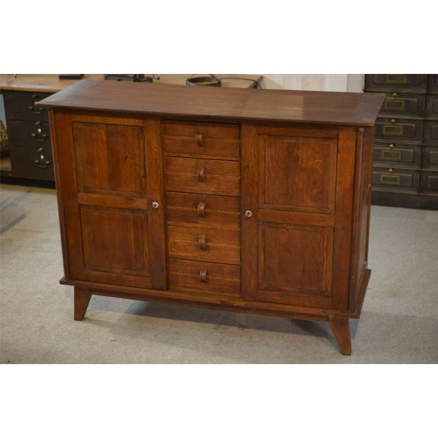 1940s Reconstruction Oak Buffet attributed to René Gabriel, 1940s For Sale - Image 5 of 12