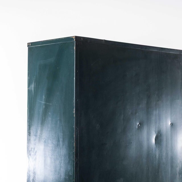 1920s French Industrial Metal Cabinet in Dark Green For Sale - Image 9 of 10