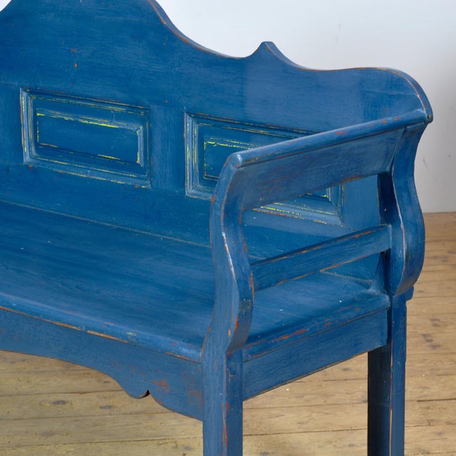 Wood Antique Pine Bench, 1900s For Sale - Image 7 of 11