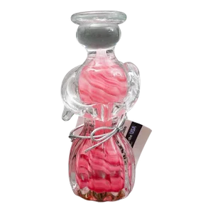 Vintage Blenko Angel Pink Swirl Hand Blown Art Glass Figurine Sculpture