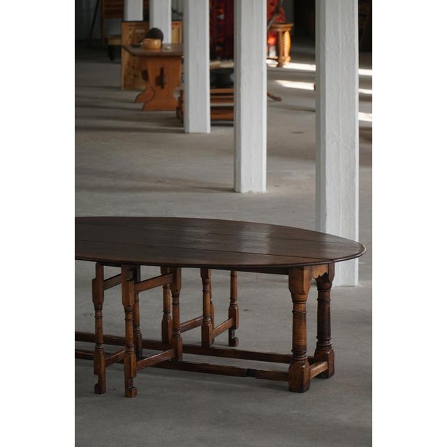 Large Mid-Century French Modern Gateleg Dining or Console Table, 1940s For Sale - Image 11 of 18