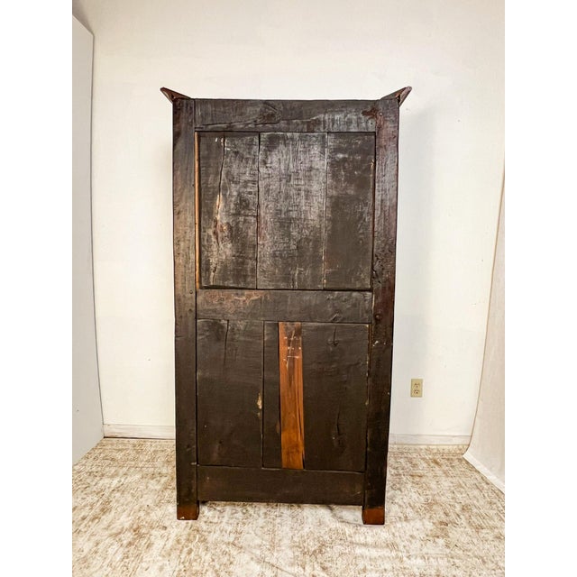 Antique French Provincial Solid Oak Bonnetière Cabinet For Sale In Sacramento - Image 6 of 14
