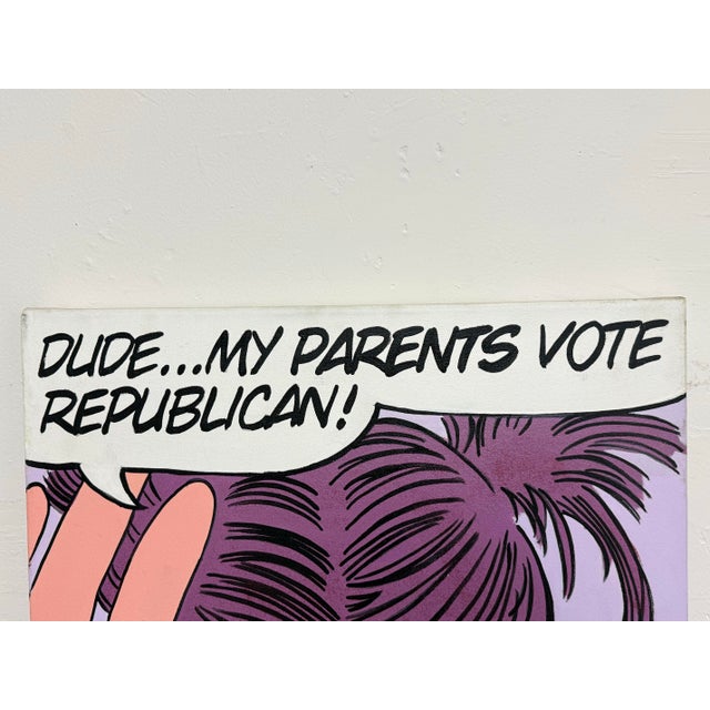 Mark N. Crislip "Raving Democrat" Original Pop Art Painting For Sale - Image 4 of 12
