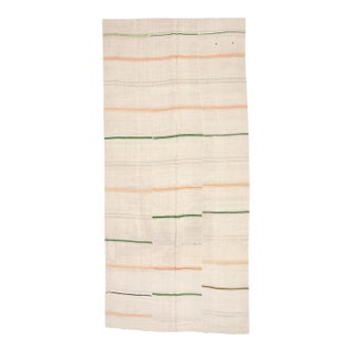 Mid 20th Century Striped Vintage Hemp Kilim Rug For Sale