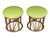 1960s Bamboo Ottomans With Lemon Upholstery- A Pair For Sale - Image 11 of 12