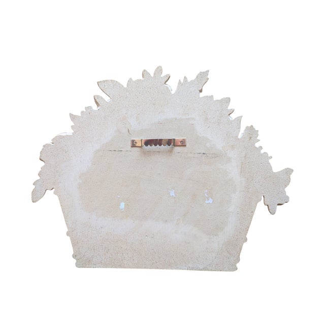 Late 20th Century English Country Basket of Flowers Welcome Sign Plaque For Sale - Image 5 of 6