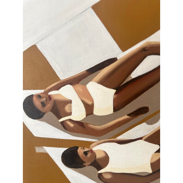 Bathers at the Beach - Acrylic and Oil on Canvas by Wencke Uhl For Sale - Image 9 of 12