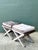 Mid-Century Modern Vintage Tufted Velvet X Benches - A Pair For Sale - Image 3 of 12