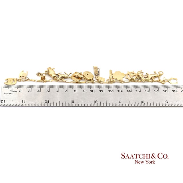 Vintage Estate 10k(417) Yellow Gold Charm Bracelet For Sale - Image 12 of 13