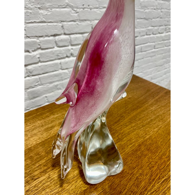 Pink Hand Blown Murano Glass Toucan Bird Sculpture For Sale - Image 8 of 13