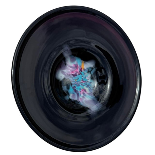 1980s 1980s Art Glass Meteor Bowl Platter Signed by Charles Correll For Sale - Image 5 of 11