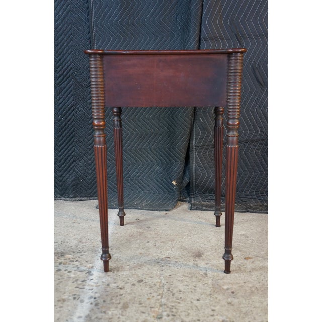 Antique Early 19th C. American Federal Mahogany Carved Work Table Nightstand For Sale - Image 15 of 17