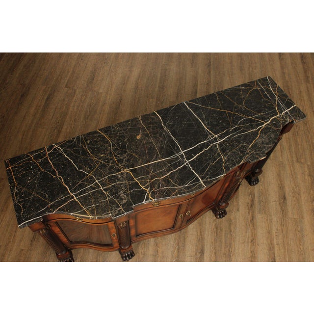 Wood Henredon Historic Natchez Collection Marble Top Mahogany Sideboard For Sale - Image 7 of 12