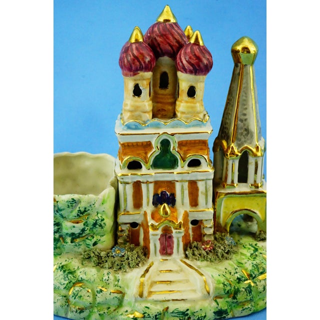 Vintage Ceramic Souvenir Sanremo and Russian Orthodox Church Sculptures, Italy, 1890s, Set of 2 For Sale - Image 13 of 18