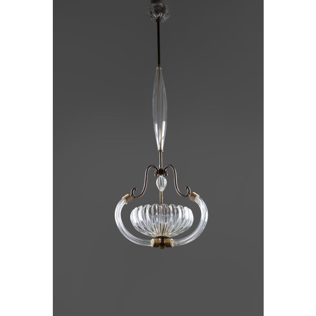 Art Deco Murano Glass Chandelier from Barovier and Toso, 1930s For Sale - Image 14 of 14