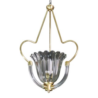 1940s Art Decò Murano Glass Pendant Chandelier by Ercole Barovier For Sale