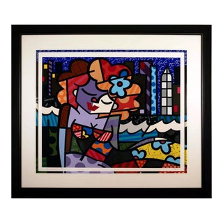 Romero Britto Dontown Girl Serigraph on Paper For Sale