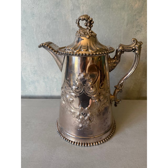 19th Century Silver Plate Large Pitcher For Sale - Image 4 of 5