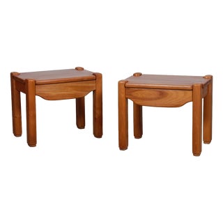 Elm Bedside Tables, 1980s, Set of 2 For Sale