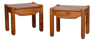 Elm Bedside Tables, 1980s, Set of 2
