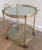 Mid Century Brass Round Rolling Serving Table Removable Gallery Tray Top / 4 Bottle Rack