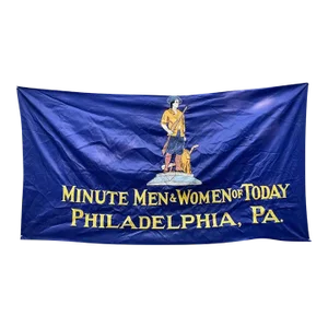 1940s American Minute Man Chainstitch Philadelphia Flag Banner