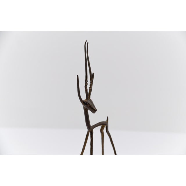1960s Vintage Handmade Gazelle Brass and Bronze Sculpture, 1960s For Sale - Image 5 of 10