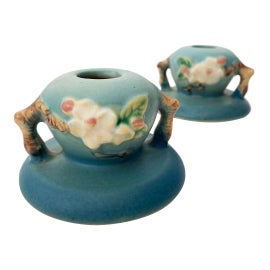 Example of Roseville Pottery Candlestick Holders and Votive Holders