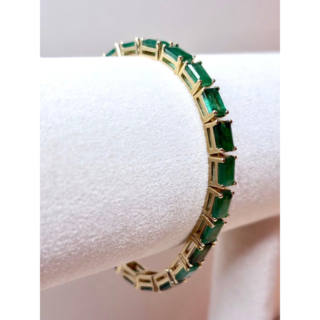 New - made in 2026 24ct natural Zambian emerald cut Emeralds Each emerald is 5x7 / 1ct 14 karat yellow gold, 17.5 grams 7...