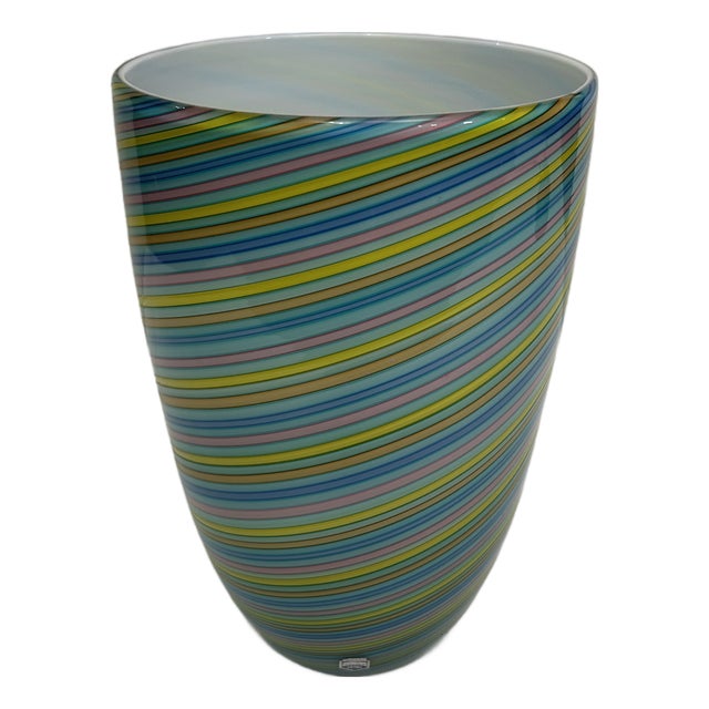 Filigrana Vase in Multicolored Murano Glass from Cenedese Vetri, 1970s For Sale