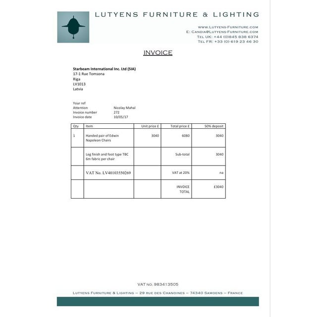 Beige Handed Edwin Napoleon Chairs by Lutyens Furniture, Set of 2 For Sale - Image 8 of 9