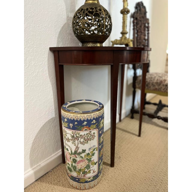 Vintage Chinese Porcelain Umbrella Stand For Sale - Image 10 of 11