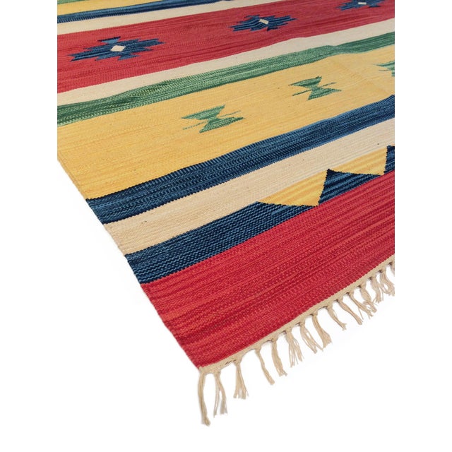 Modern Pasargad Home Anatolian Multi Cotton Area Rug- 8' 0" X 10' 0" For Sale - Image 3 of 4