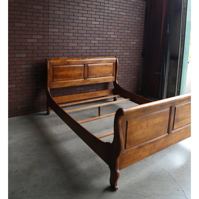 1990s Ethan Allen Country French Queen Sleigh Bed Chairish