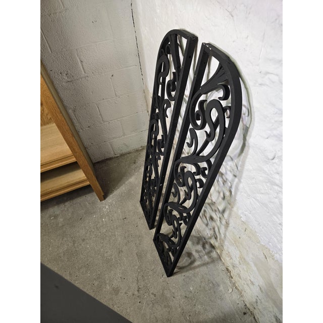Vintage Art Deco Wrought Iron Gate Doors, 1920s, Set of 2 For Sale - Image 11 of 18