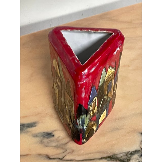 Hand-Decorated Ceramic Vase from Elio Schiavon, 1970s For Sale - Image 9 of 9